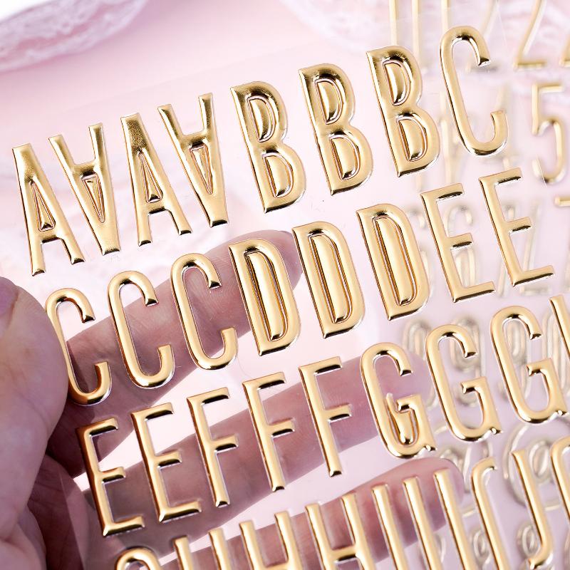 Art Craft Letter A - 3D gouden letter- en cijferstickers, zelfklevend