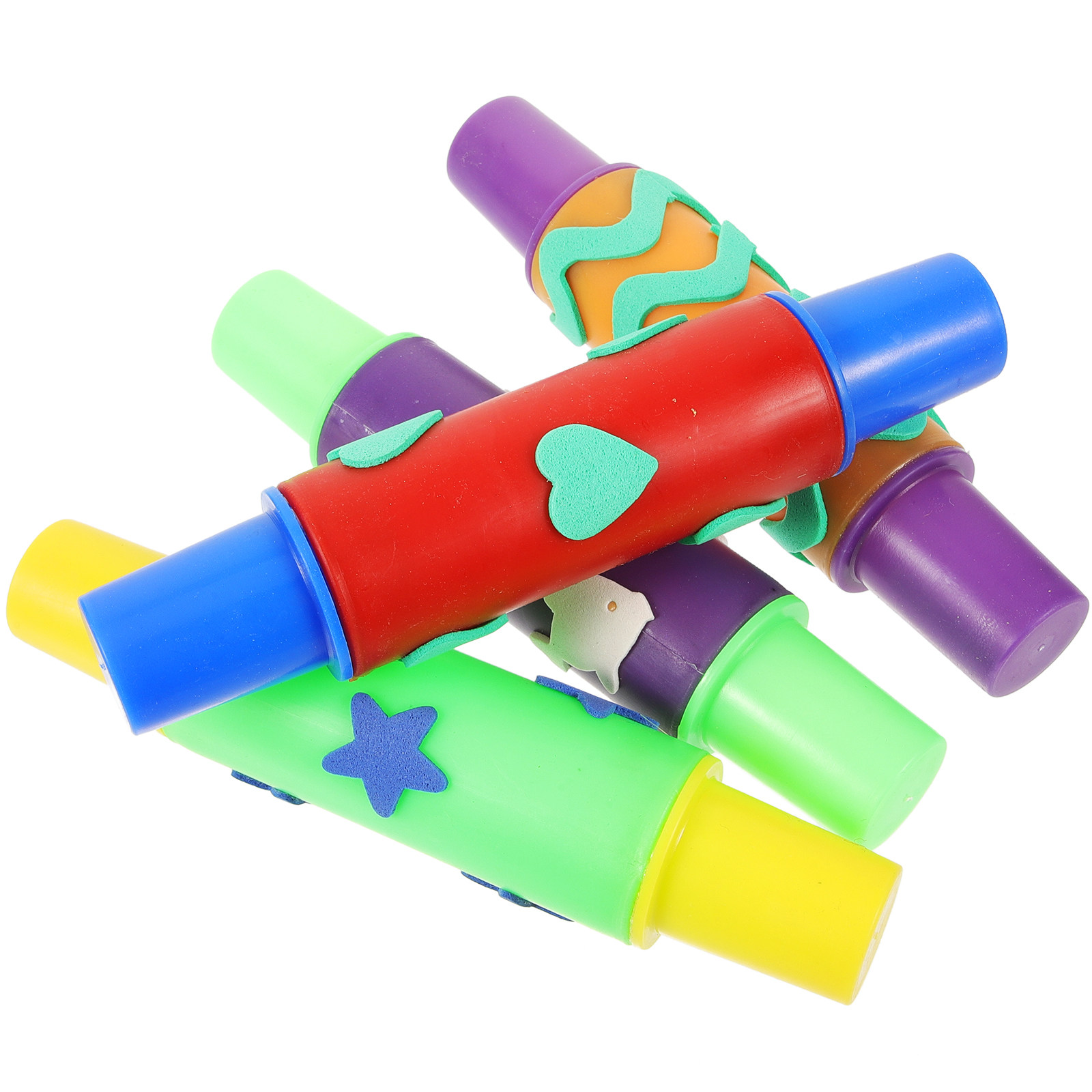 Art And Craft With Paint - 4-delige sponsverfborstelrollen, sponsverfset, creatieve doe-het-zelf tekenhulpmiddelen