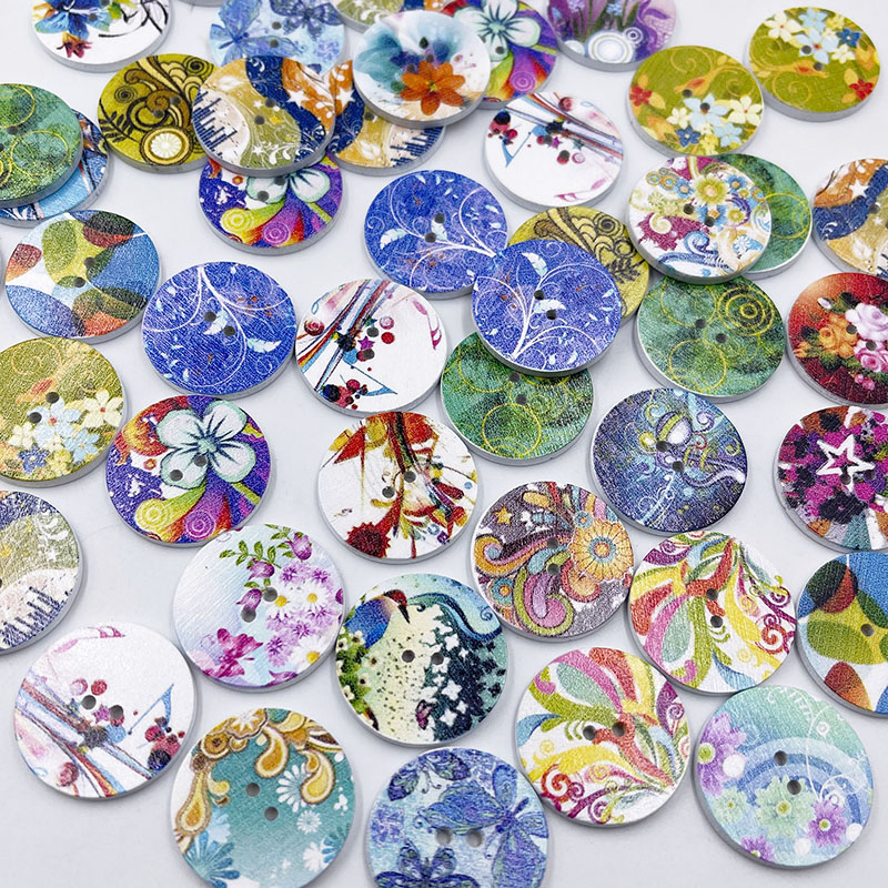 Art Craft Kite - 50 Stuks 15Mm/20Mm/25Mm 2-Holes Gemengde Bloem