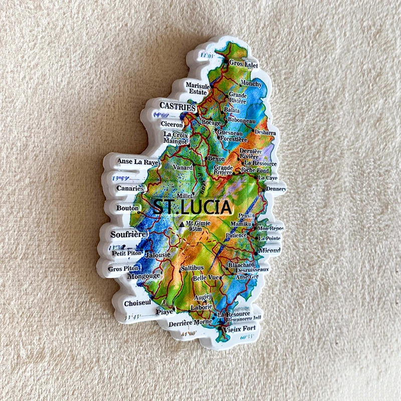 Art Craft Magnet - 1 st, Saint Lucia reis-souvenirs, woondecoratie,