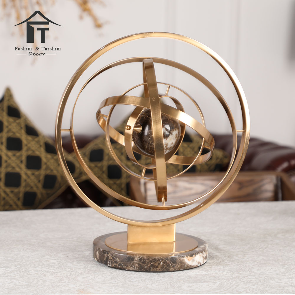 Art Craft Show - Wereldbol Metalen Sculptuur Europese Gouden Creatieve