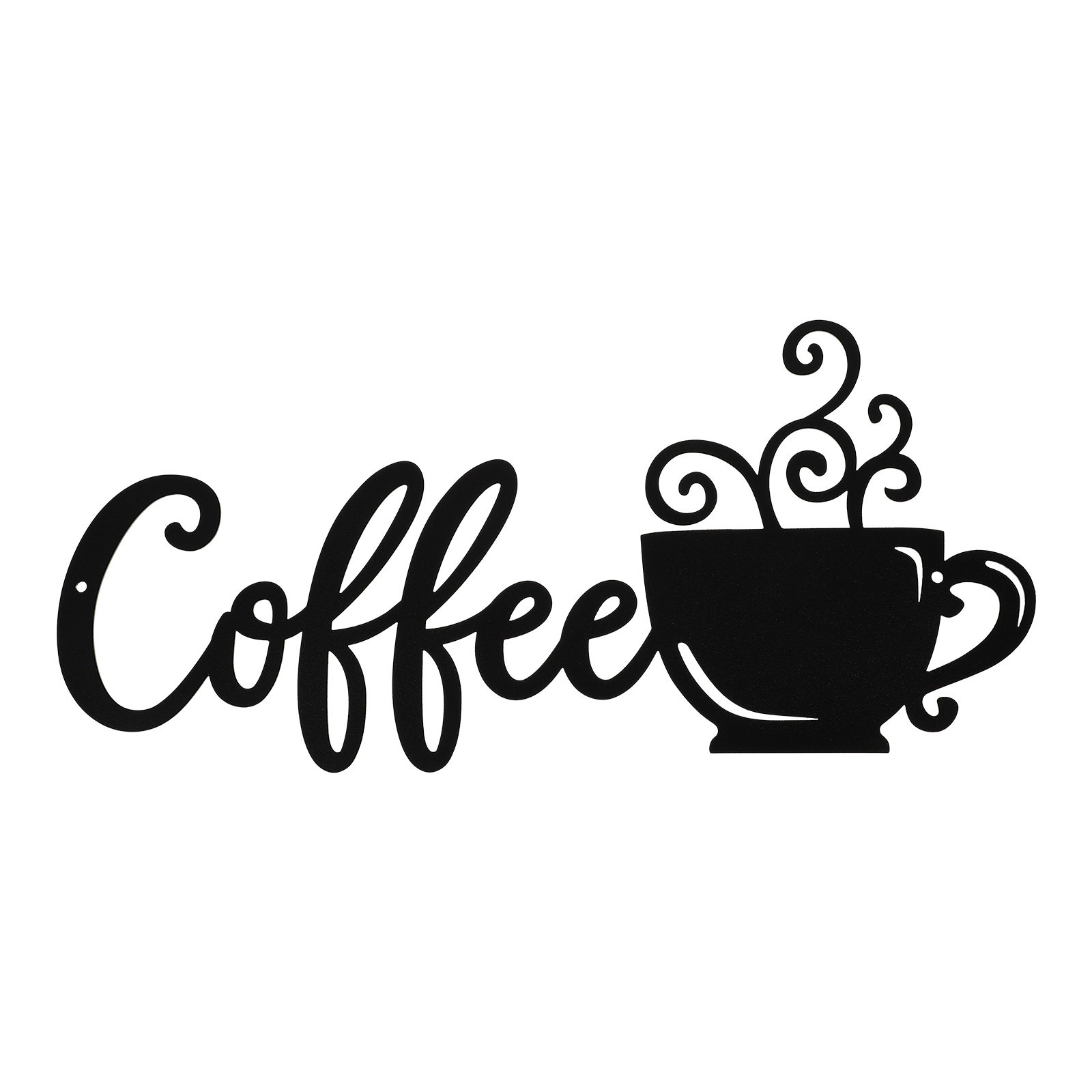 Art Craft Cafe - 1Set Koffiekoppatroon Wandhanger IJzeren Kunstwerk Zwart