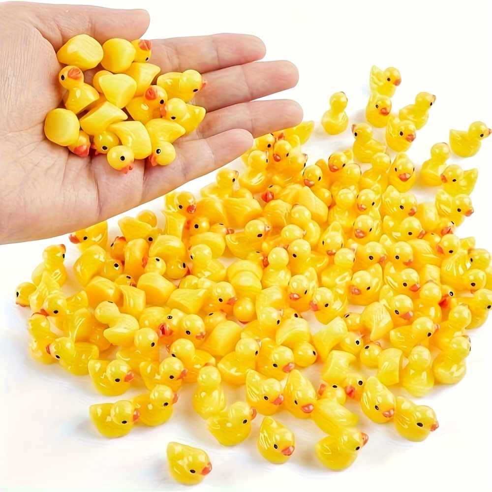 Art Craft Duck - 100 stuks gele mini-eendjes bulk hars