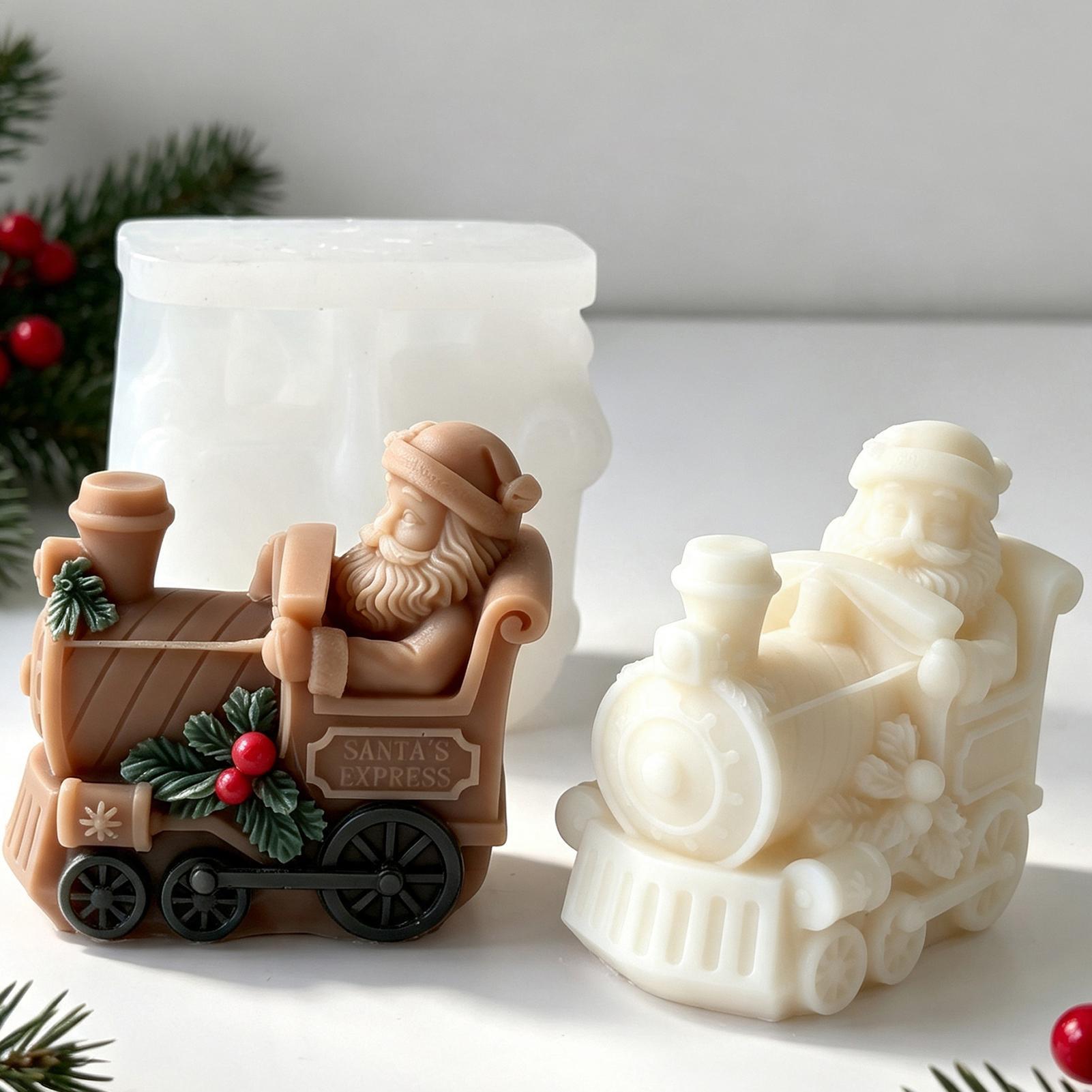Art Craft Show - Kerstkaarsenmal in treinvorm, kaarsenmaakvormen, DIY epoxyharsmal