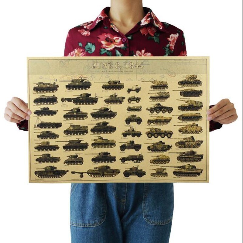 Art Craft Cafe - 51X35Cm Vintage Wereldoorlog Ii Tanks Poster