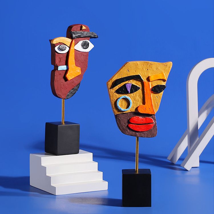 Tv Art And Craft - Creatieve abstracte menselijk gezicht kleurrijke gedraaide