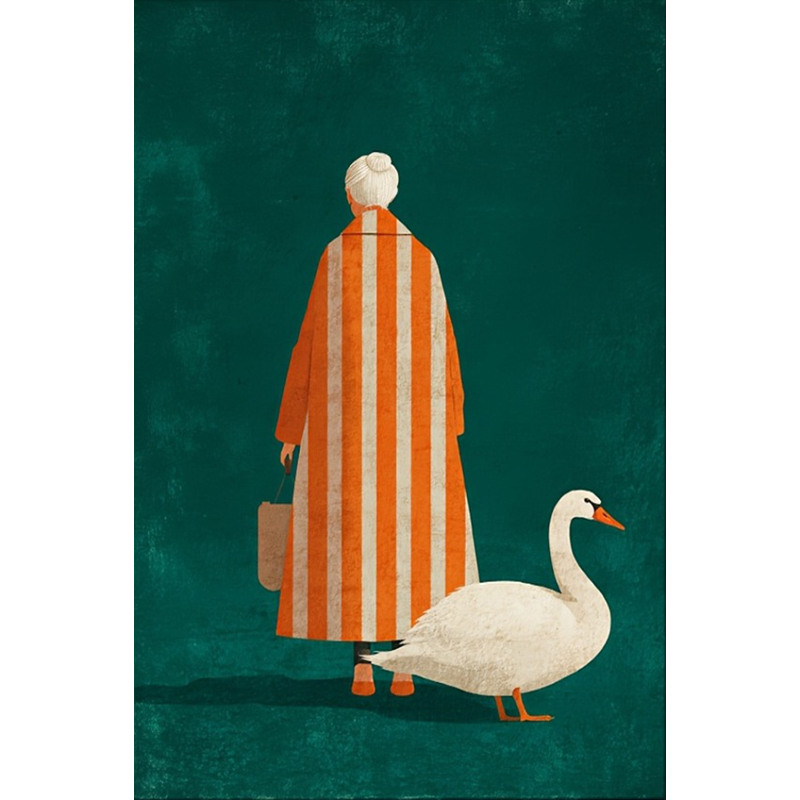Art Craft Toys - Figuur in oranje wit gestreepte poster