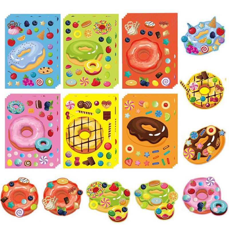 Art Craft 6 Year Old - Maak een gezicht Donut Stickers voor