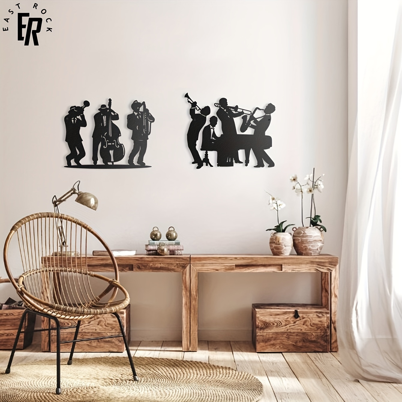 Metaal muzikant silhouet wandd - Art Craft Cafe recensie en prijs