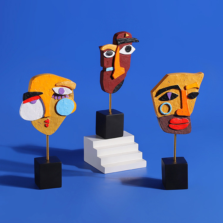 Abstract gezicht kleurrijk ged - Art Craft Cafe recensie en prijs