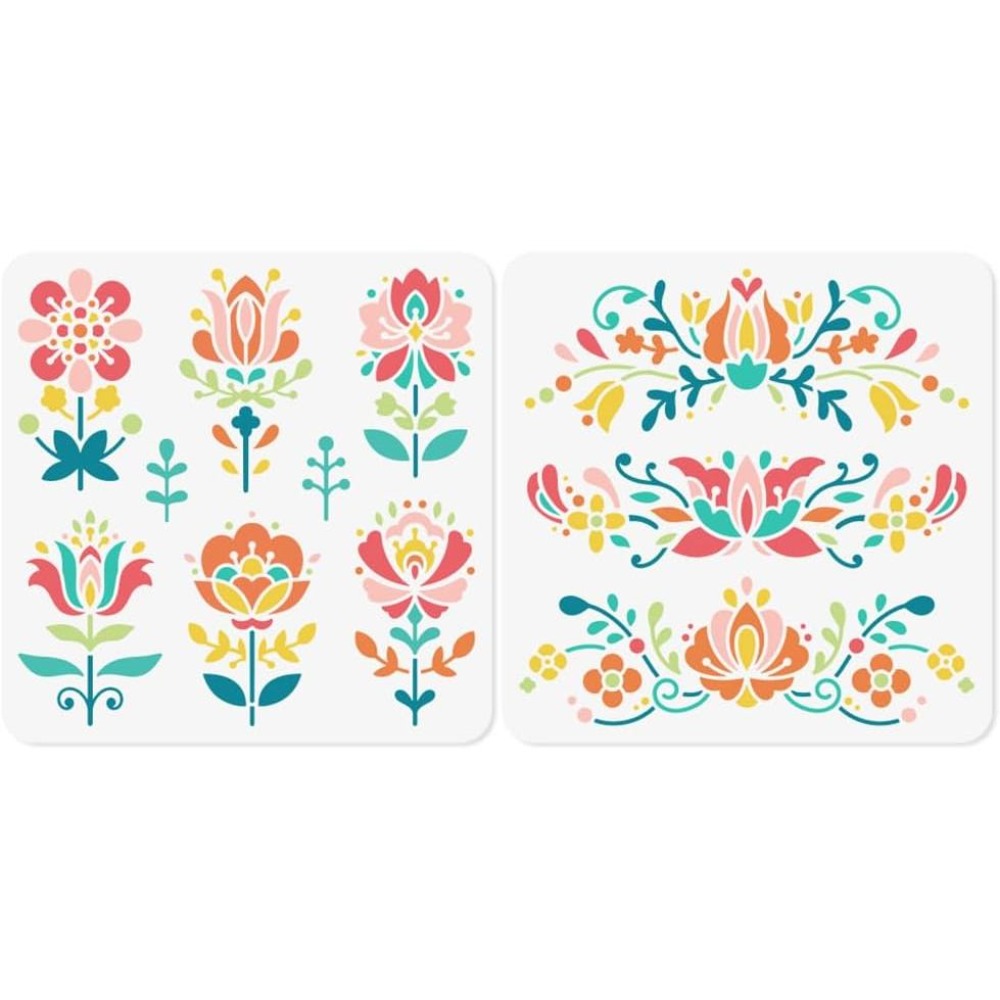 2 stuks bloem polish folk art  - Art And Craft With Paint recensie en prijs