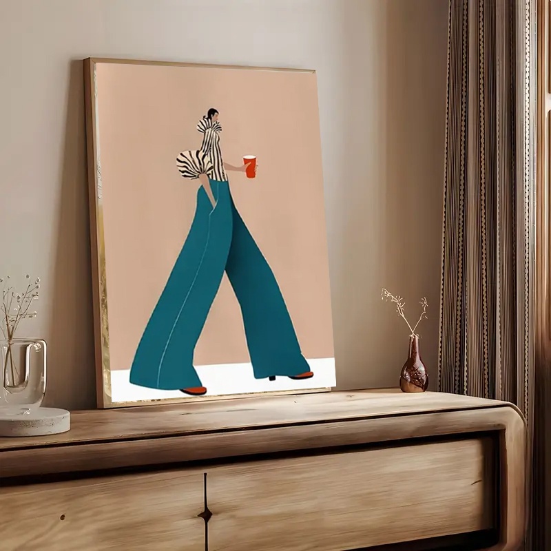 Modieuze blauwe broek vrouw po - Art Craft Toys recensie en prijs