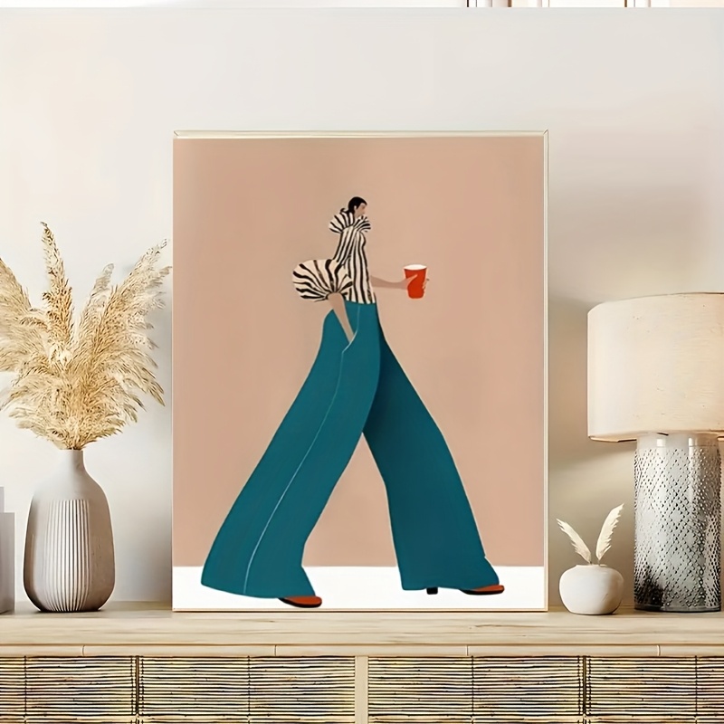 Modieuze blauwe broek vrouw po - Art Craft Toys recensie en prijs