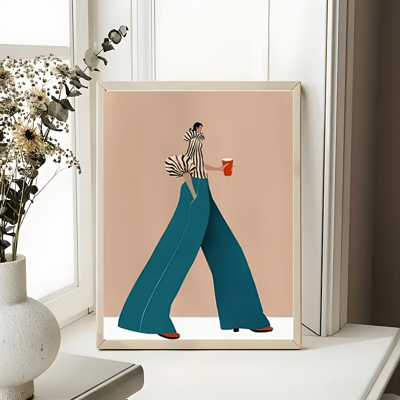 Modieuze blauwe broek vrouw po - Art Craft Toys recensie en prijs